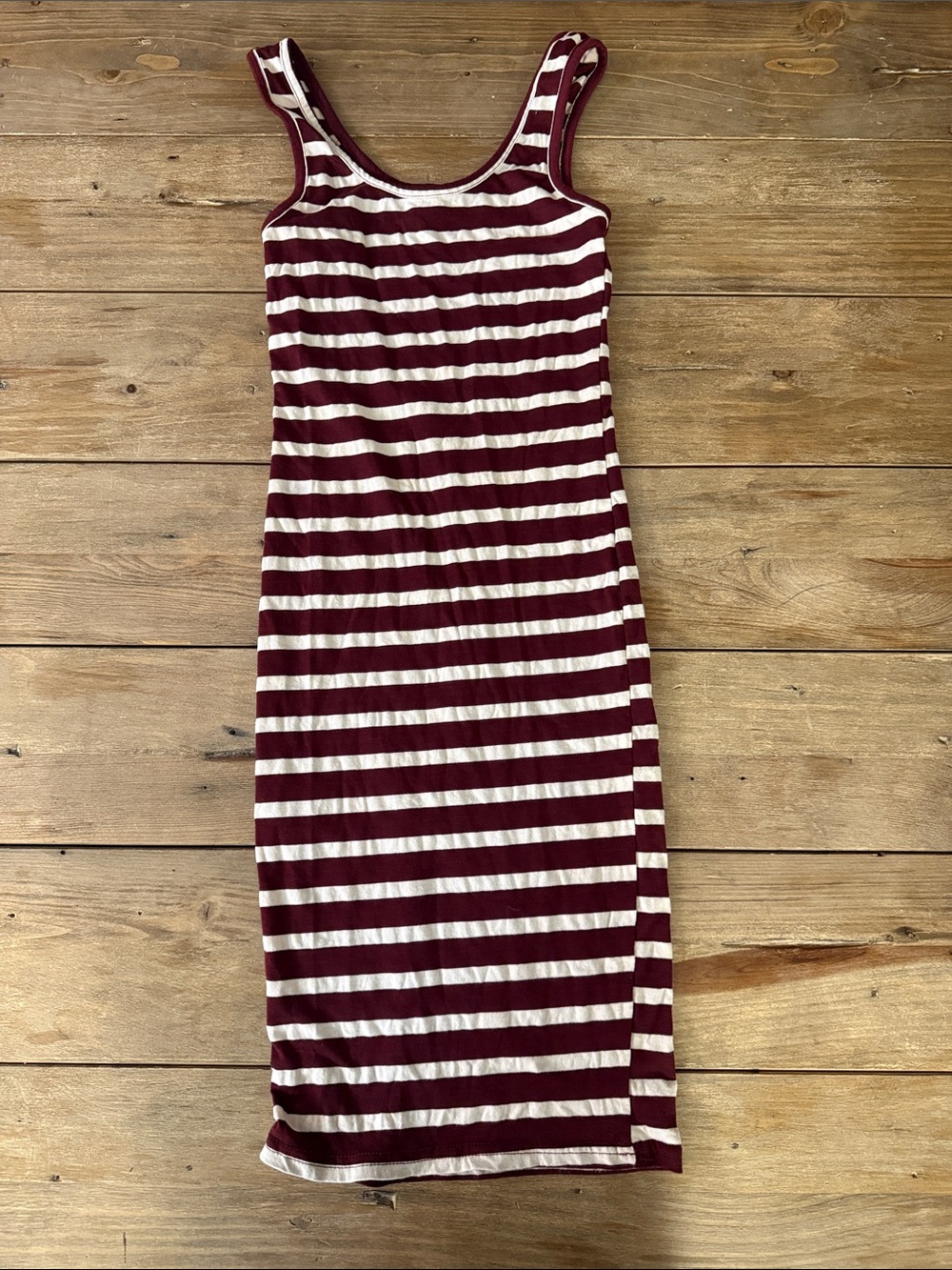 Rue21 Burgundy and White Striped Tank Dress